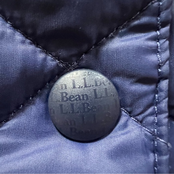 LL Bean Women’s Quilt Puffer Jacket Petite Medium Dark Blue - Picture 6 of 7